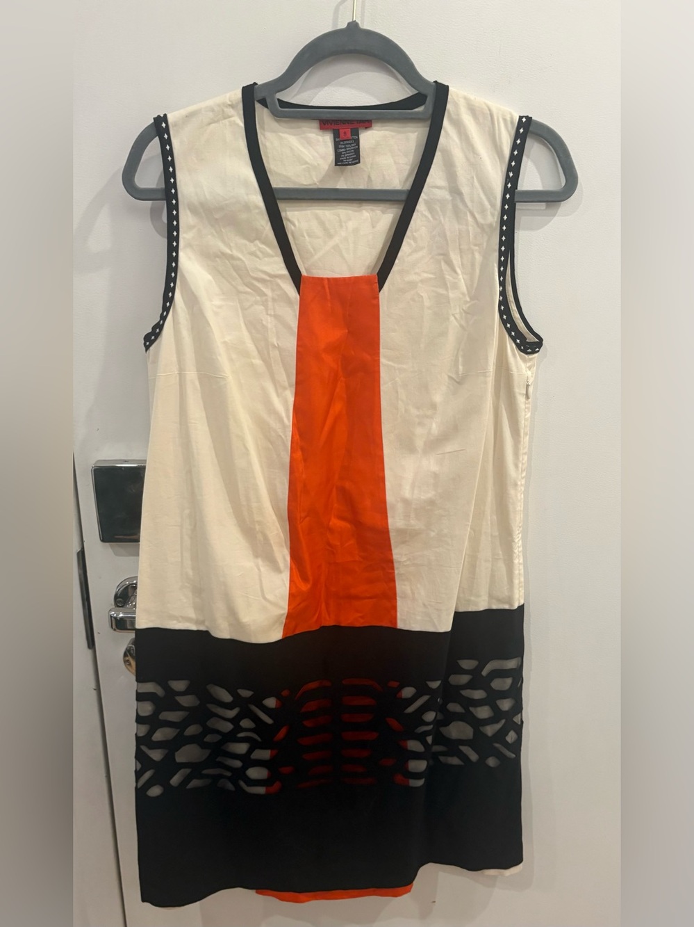 Vivienne Tam Cream Orange and Black Sleeveless Tank- Hard to Find!